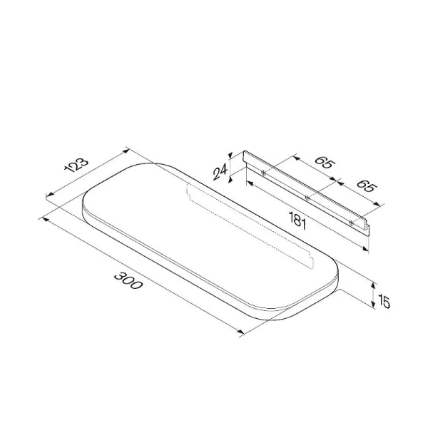 Полка для ванной Am.Pm Func хром/белая A8F37600 (детальная фотография), современные, hi-tech
