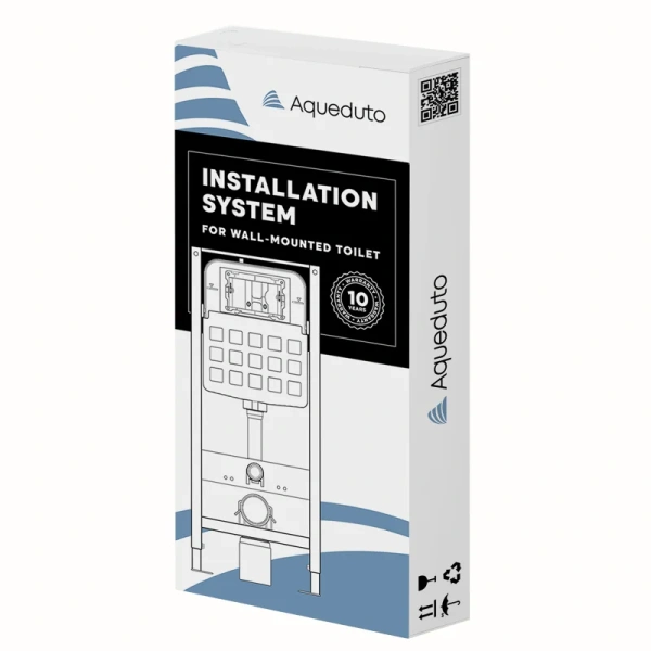 Унитаз с инсталляцией Aqueduto Ovo клавиша белая глянцевая AQDS085T (детальная фотография), с инсталляцией index_6