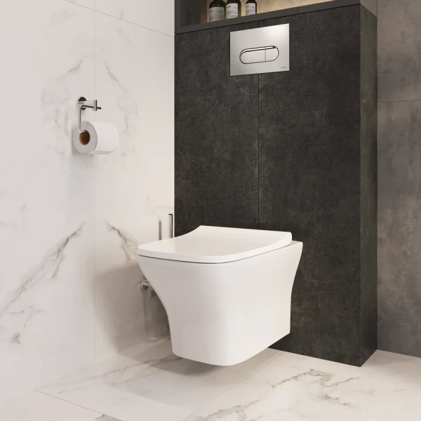 Унитаз подвесной VitrA Zentrum Square квадратный 7484B003-0075 (детальная фотография), без бачка, со скрытым бачком