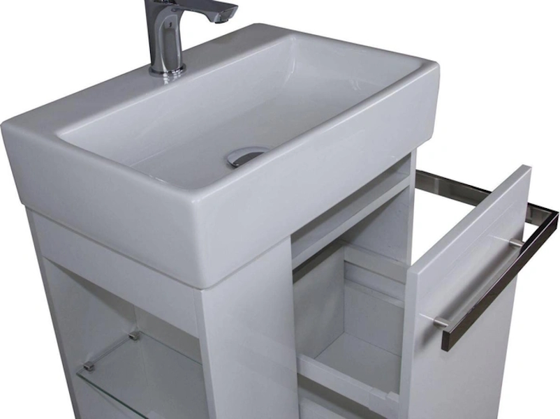 Тумба с керамической раковиной La Tezza Fox 54 VG-500T (детальная фотография), белая