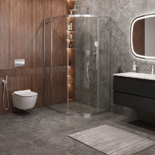 Душевой уголок Cezares Molveno 110х90 см прозрачное стекло MOLVENO-RH-1-110/90-C-Cr-IV (детальная фотография)