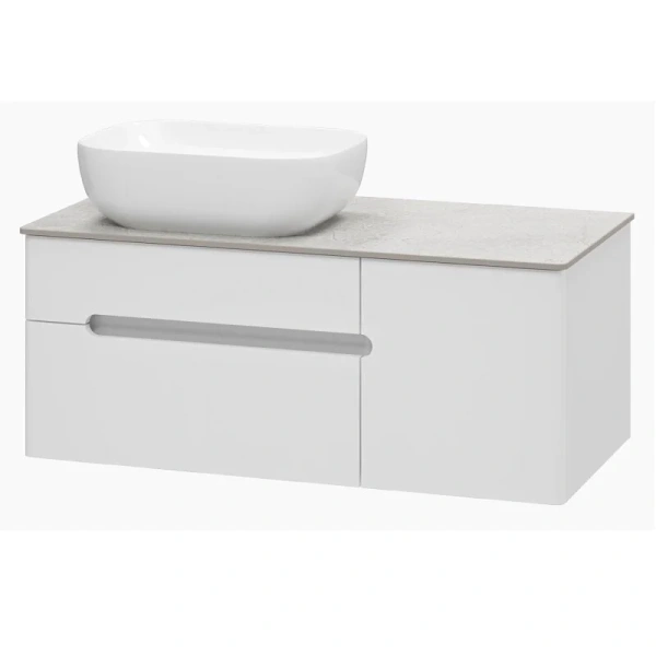 Тумба под раковину подвесная Misty Роял 100 см белая П-Роя-01100-011П2Я (детальная фотография), подвесная, пристенная