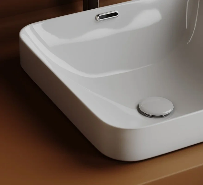 Раковина Ceramica Nova Element 43.8 см белая CN6077 (детальная фотография), из санфарфора