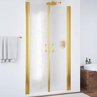 Душевая дверь профиль золотой стекло шиншилла Vegas-glass