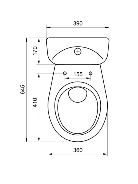 Унитаз компакт Santek Анимо с вертикальным выпуском 1WH302133 (детальная фотография), современные, hi-tech, круглые index_1
