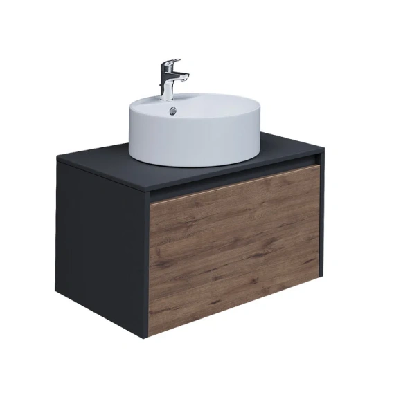 Тумба под раковину подвесная Grossman Смарт 70 см веллигтон/графит 107009 (детальная фотография)