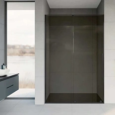 Душевая дверь в нишу Vincea Arno 120 см профиль черный стекло тонированное
