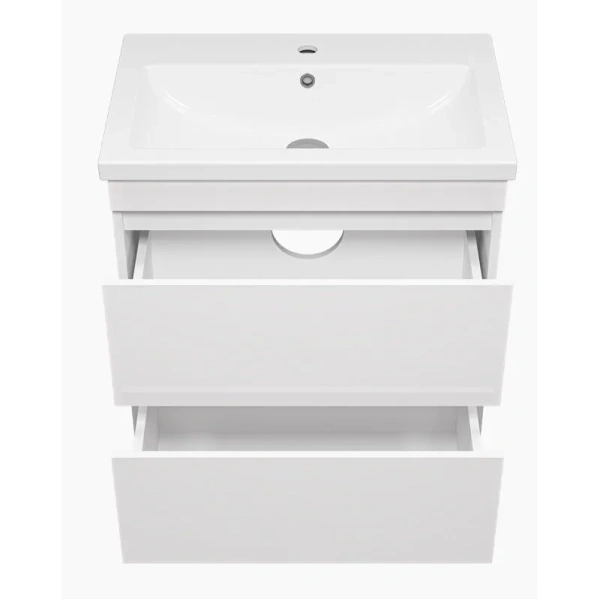 Тумба под раковину напольная Misty Енисей 70 см с 2 ящиками Э-Ени01070-0112Я (детальная фотография), современная, hi-tech