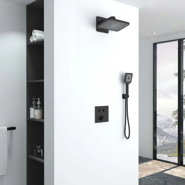 Душевой комплект Vincea Inspire черный VSFW-421I4MB (детальная фотография), душевые комплекты, наборы