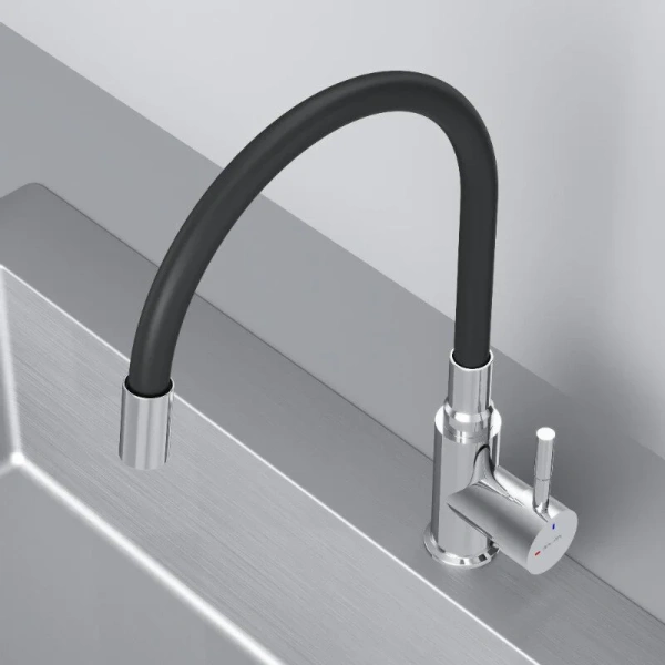 Смеситель для кухни Am.Pm X-Joy S хром/черный F85B07602 (детальная фотография), однорычажные, двухрычажные