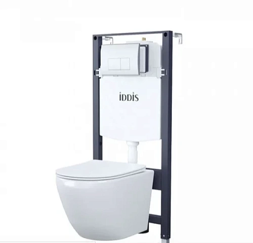 Унитаз с инсталляцией IDDIS Basic клавиша смыва хром - фото 2