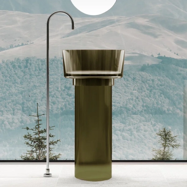 Раковина напольная Abber Kristall оливковая AT2702Vesuvian (детальная фотография)