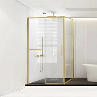 Душевой уголок Vincea Slim Soft 120х90 см профиль брашированное золото, стекло прозрачное