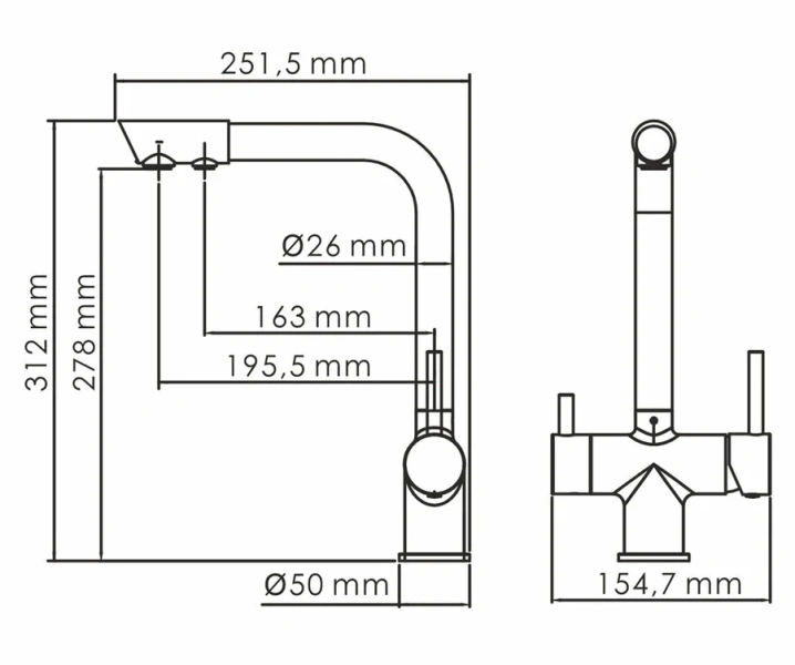 Смеситель для кухни WasserKRAFT черный матовый A8367 (детальная фотография), для кухни