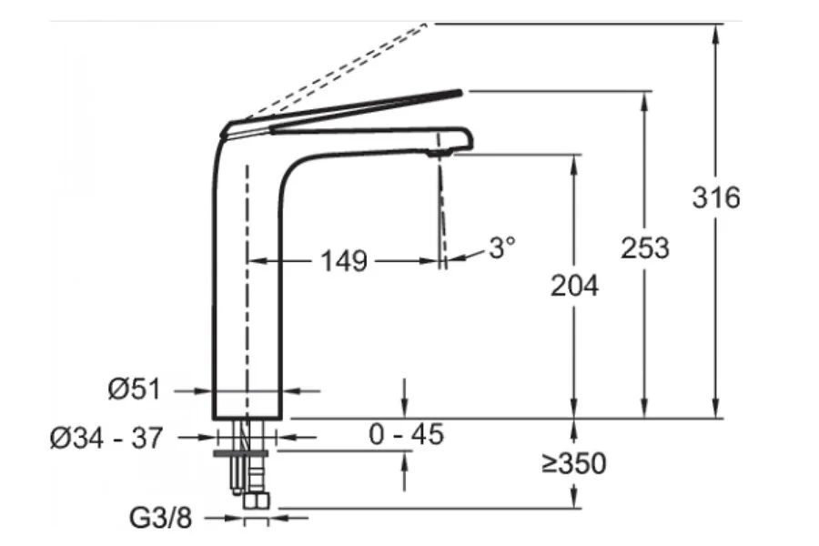 Смеситель для раковины Jacob Delafon Avid полированный никель E97347-BN (детальная фотография), для раковины
