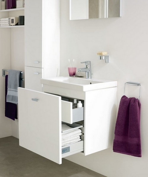 Тумба под раковину подвесная Ideal Standard Connect Space 55 см белый лак глянцевый E0313WG (детальная фотография), моноблок