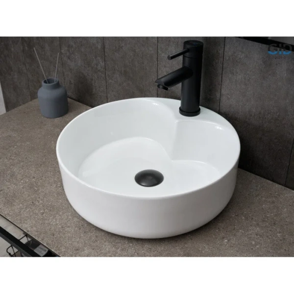 Раковина GID Esfera N9013 40 см белая 51208 (детальная фотография), в форме чаши, круглой формы