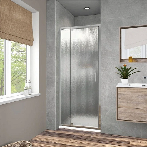 Душевая дверь в нишу Vincea Intra 80 см стекло шиншилла - фото 2