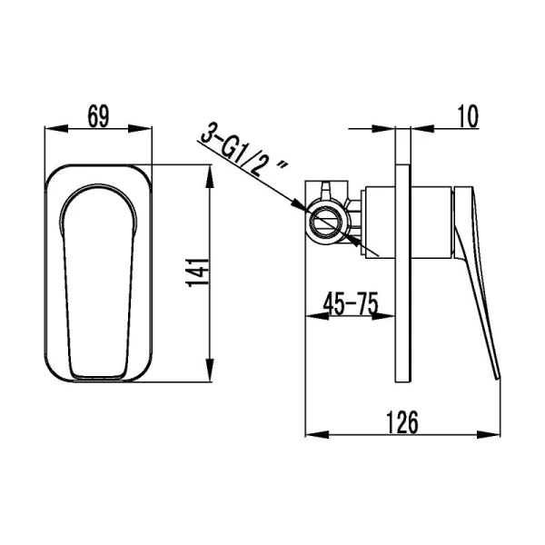 Смеситель для душа Lemark Bronx графит LM3723GM (детальная фотография), для душа