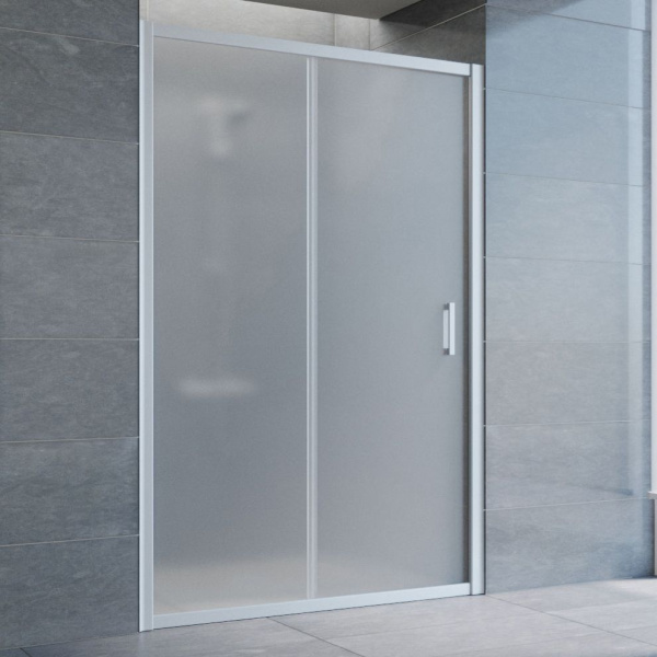 Душевая дверь профиль матовый хром стекло сатин Vegas-glass ZP NOVO 130 07 10 (детальная фотография)