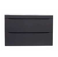 Тумба под раковину подвесная Style Line Бергамо 80 см черная