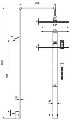 Душевая система Emmevi CRC02772 C02772CR (детальная фотография), современные, hi-tech