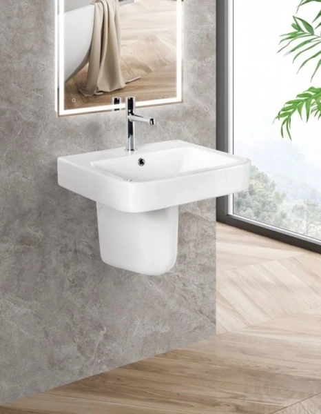 Раковина BelBagno Albano BB120L 55 см белая (детальная фотография), современные, hi-tech