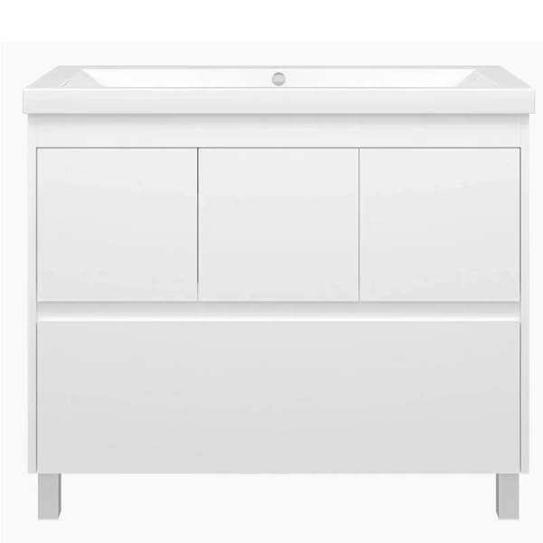 Тумба под раковину напольная Misty Алиса 100 см белая Э-Али01100-0112Я (детальная фотография)