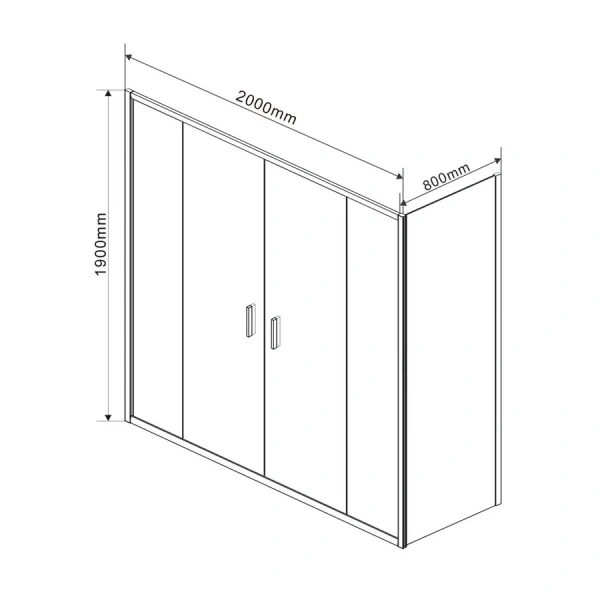 Душевой уголок Vincea Garda 200х80 см стекло прозрачное VSR-1G28020CL (детальная фотография), прямоугольные