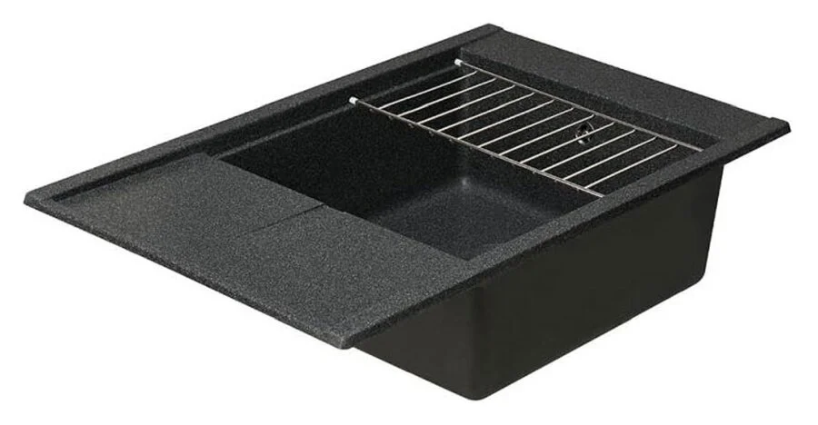 Мойка для кухни Акватон Делия 78 см графит 1A715132DE210 (детальная фотография), прямоугольной формы