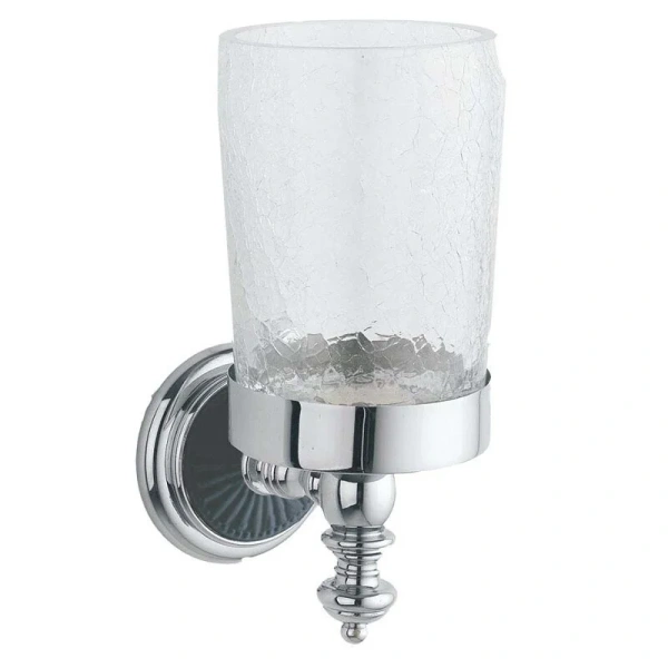 Стакан для ванной Boheme Vogue с черным декором розетки 10184 (детальная фотография)