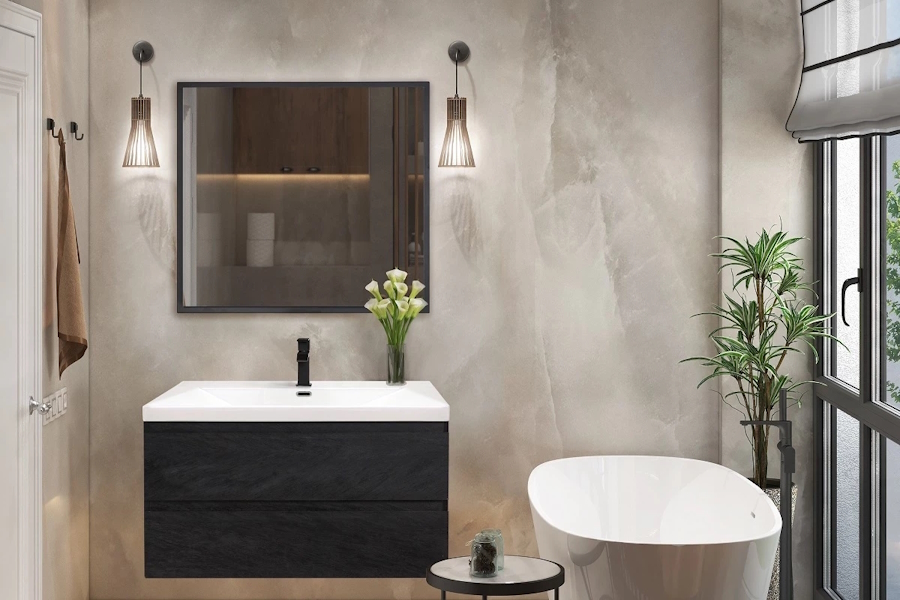 Тумба под раковину подвесная Cezares Molveno 100 см черная MOLVENO-100-2C-SO-NR (детальная фотография), нет в наличии