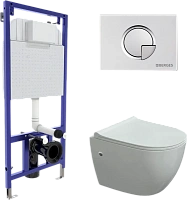 Унитаз с инсталляцией BERGES Okus с сиденьем микролифт