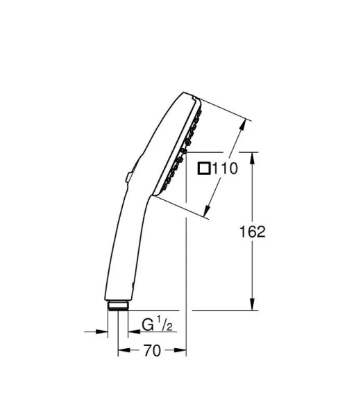 Лейка для душа Grohe Tempesta Cube хром 27571003 (детальная фотография), душевые лейки