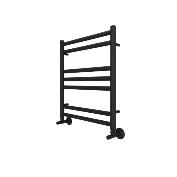 Полотенцесушитель водяной Акватек Оберон 50x60 см черный муар AQ RO0760BL (детальная фотография), лесенка, вертикальные