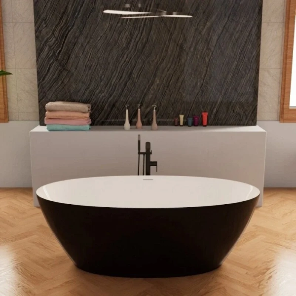 Ванна акриловая Frank F6123, 12526, 170 х 80 см, цвет белый/черный (детальная фотография), акриловые