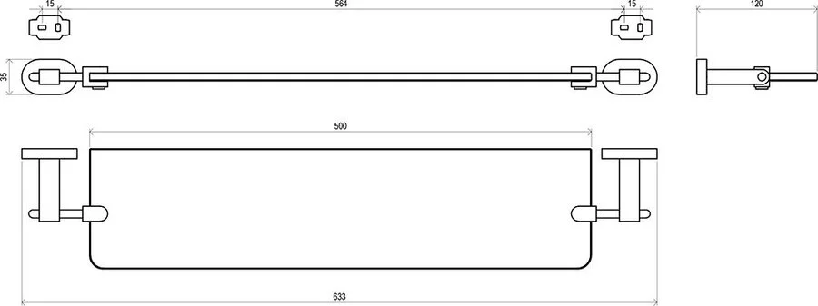 Полка для ванной Ravak Chrome CR 500.00 X07P195 (детальная фотография), современные, hi-tech