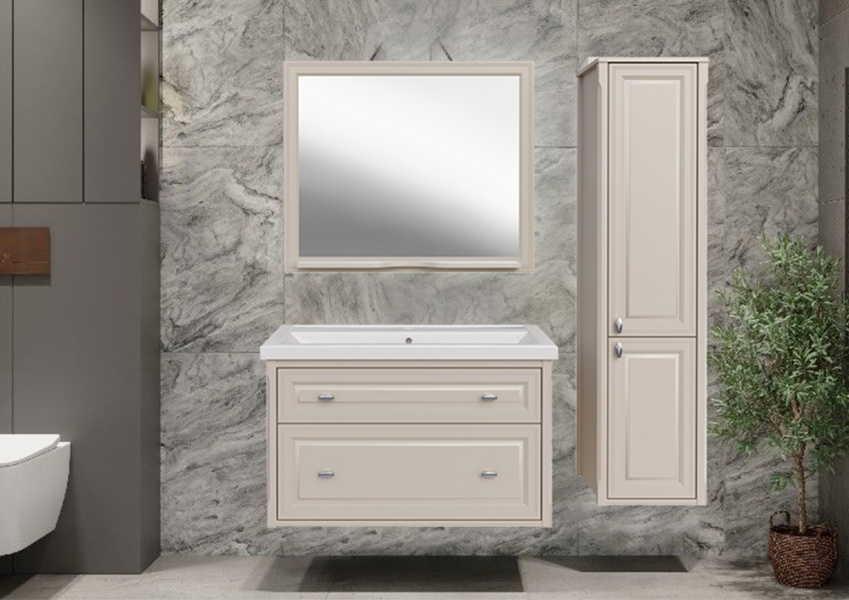 Зеркало ASB-Woodline Кастелло 100 см бежевое 12045 БЖ (детальная фотография), 100 см