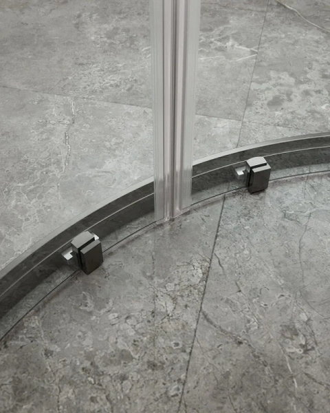 Душевой уголок Cezares Molveno 130х100 см стекло прозрачное профиль оружейная сталь MOLVENO-RH-2-130/100-C-GM-IV (детальная фотография), прозрачные