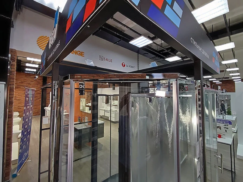 Душевой уголок RGW Hotel HO-081 профиль хром 350608199-11 (детальная фотография), прозрачные