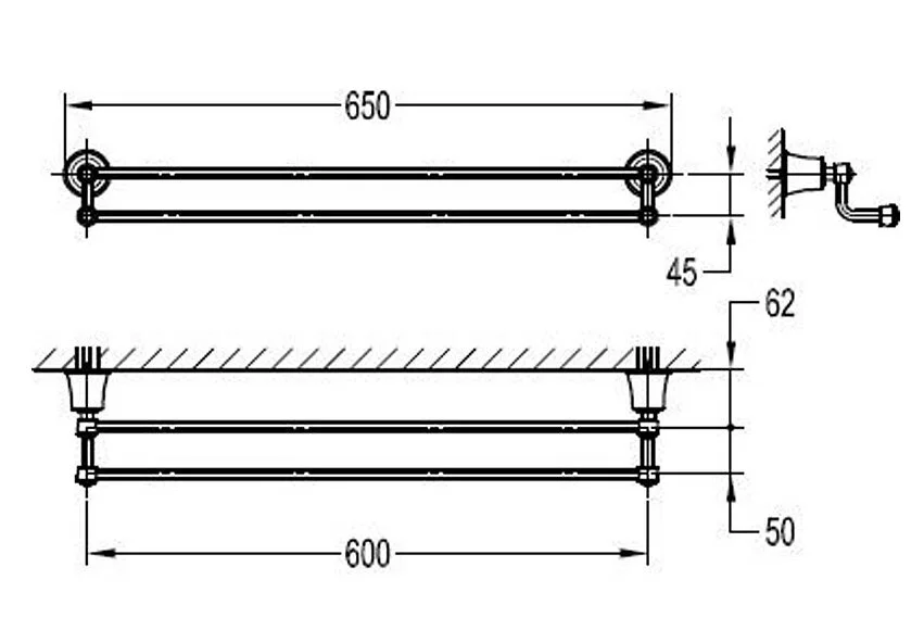 Полотенцедержатель Cezares Liberty хром CZR-F-8982 (детальная фотография), классические, ретро