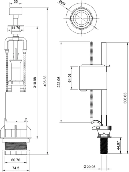 Комплект арматуры BERGES Eko пластик 030101 (детальная фотография), в наличии index_5