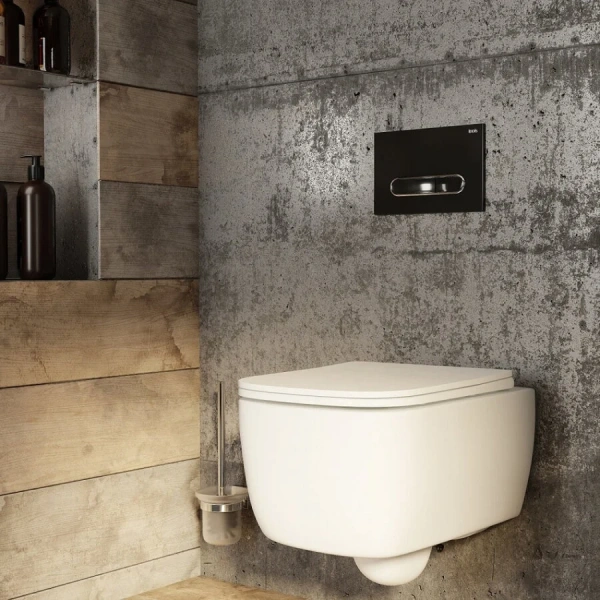 Клавиша смыва IDDIS Unifix матовый черный UNI71MBi77 (детальная фотография), слив эконом-стандарт с двумя клавишами