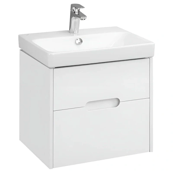 Тумба с раковиной подвесная Акватон Оливия 1A254201OL 55 см с двумя ящиками (детальная фотография)