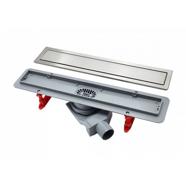 Линейный трап, цвет матовый хром, двухсторонний, Pestan Confluo Premium Line 450 13100002 (детальная фотография), душевой трап