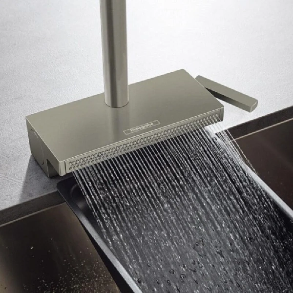 Смеситель для кухни Hansgrohe Aquno Select M81 однорычажный, под сталь 73836800 (детальная фотография), матовый хром