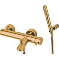 Смеситель для ванны Paffoni Light с ручным душем, золото