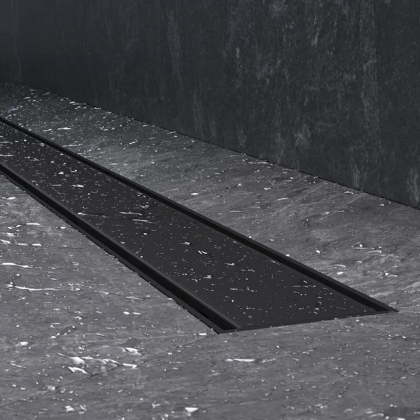 Душевой лоток Am.Pm PrimeFlow 90 см черный матовый W02SC-U11-090-04BM (детальная фотография), с сухим затвором, с мокрым затвором