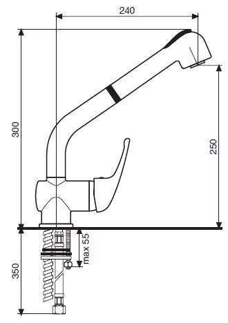 Смеситель для кухни Emmevi Ambra 9066 9066CR (детальная фотография), для кухни