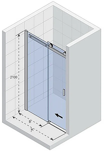 Душевая дверь в нишу Riho Baltic B104 GE0070500 160 см G002003120 (детальная фотография), хром